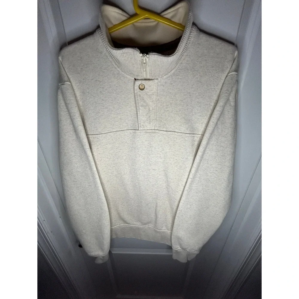 Orvis Signature Fleece Cream Quarter‎ Snap Pullover Sweatshirt Sz Mens XL NWOT